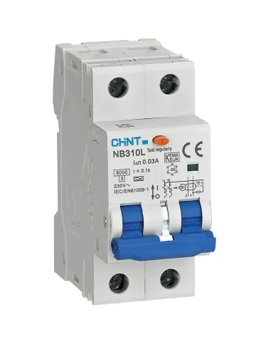 Диф. автомат NB310L 2P 6A 30mA, тип A, х-ка B, 6kA (R)