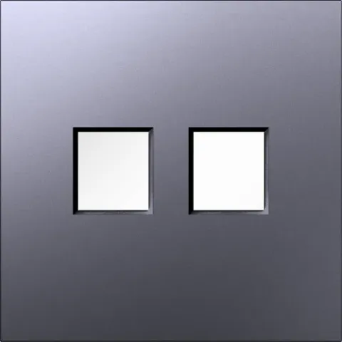 Накладка 2-я для розеток RJ45, TV, SAT, сталь, серия S08