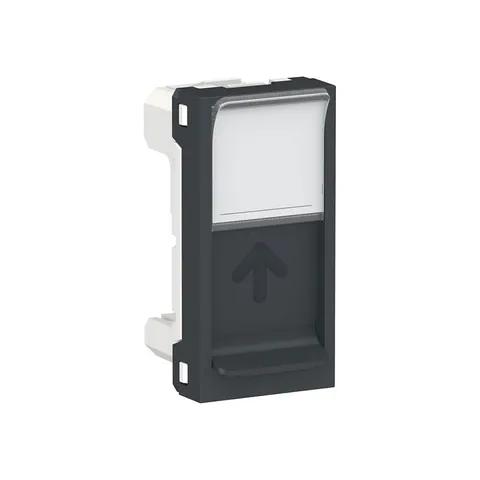 Розетка компьютерная Schneider Electric Unica, MODULAR лиц. панель RJ45, одиночная, без коннектора, 1 модуль, антрацит
