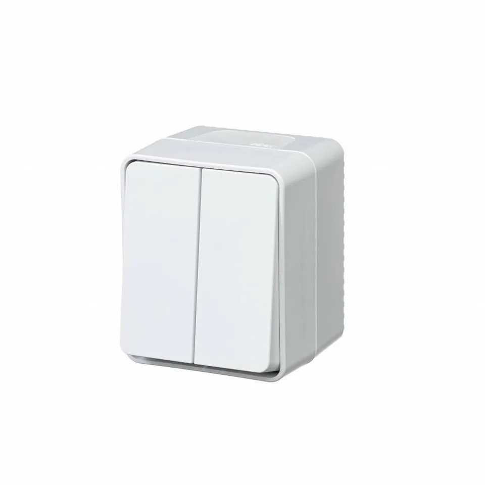 Выключатель Systeme Electric AtlasDesign, Profi54 открытой установки 2-клавишный 10 ах, белый, Россия