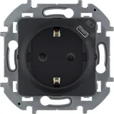 Inspiria - Розетка 2P+E нем. стд., с USB Type С, 1500mA- 5В (антрацит)