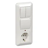 Блок Systeme Electric, скрытой установки рсзк+В1КЛ.+В2КЛ. (250В, выкл.6А, роз.16А, защ. шторками) белый