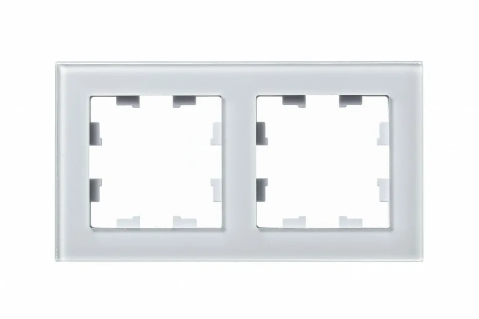 Рамка Systeme Electric AtlasDesign, 2-постовая, стекло белый