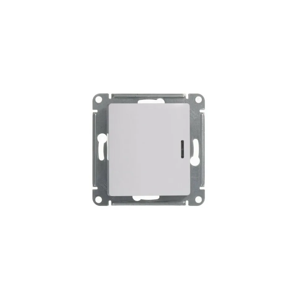 Выключатель Systeme Electric Glossa, 1-клавишный с подсветкой, схема 1а, 10АХ, механизм, белый