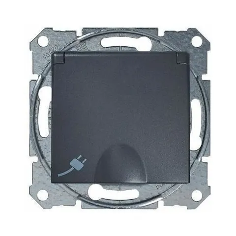 Розетка Schneider Electric Sedna, с/з с/ш с крыш., IP44 грф
