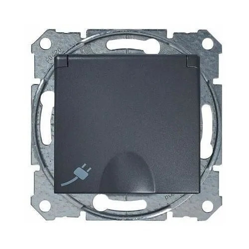 Розетка Schneider Electric Sedna, с/з с/ш с крыш., IP44 грф