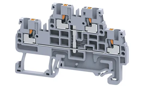 Клемма двухъярусная CPDL1.5(I.S) /3,5x67,2mm, push-in, со связью потенциала, 4 присоед., 1,5(max 2,5)mm2, 16A, 500V, серая