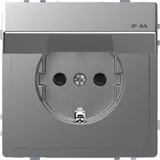 Розетка Schneider Electric D-Life, 16А с з/к и крышкой IP44, нерж. сталь, SD