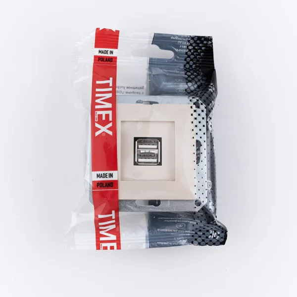 OPAL - Зарядное устройство с двумя USB, 110_240В/5В, 1000mA, бежевый