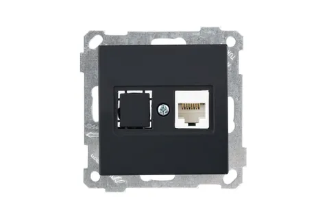 21 - Розетка 1хRJ-45 кат. 5e UTP, черный мат