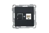21 - Розетка 1хRJ-45 кат. 5e UTP, черный мат