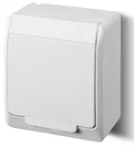 HERMES - Розетка 2P+E, 16A/250V, с крышкой, IP44, белый