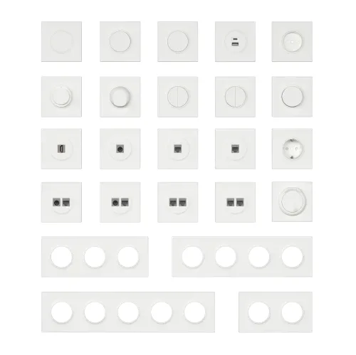 Клавиша для жалюзийного выключателя со стрелками для жалюзи 2-я, матовый белый, серия D16