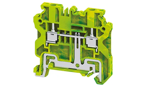 Клемма защитного проводника CYG2.5 /5x50mm, винтовая, 2 присоед., 2,5(max 4)mm2, желто-зеленая