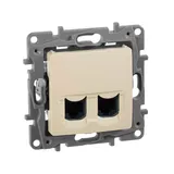 Etika - Розетка 2хRJ-45 UTP CAT5E 8конт. (сл.кость)