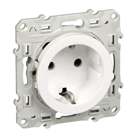 Розетка c шторками Schneider Electric Odace S520037, белый