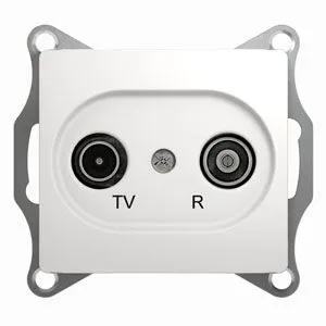 ТВ розетка Systeme Electric Glossa, TV-R оконечная 1DB, механизм, белый