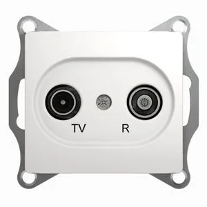 ТВ розетка Systeme Electric Glossa, TV-R оконечная 1DB, механизм, белый