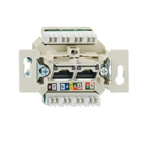 Basic 55 - Розетка 2хRJ-45 UTP CAT6 (лицевая накладка заказывается отдельно)