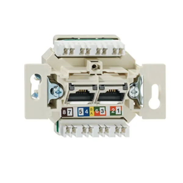 Basic 55 - Розетка 2хRJ-45 UTP CAT6 (лицевая накладка заказывается отдельно)