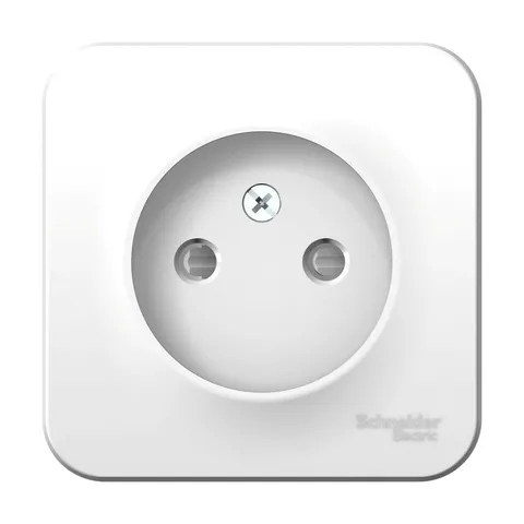 Розетка Systeme Electric Blanca, открытой установки без заземления со шторками, 16А, 250В, белый