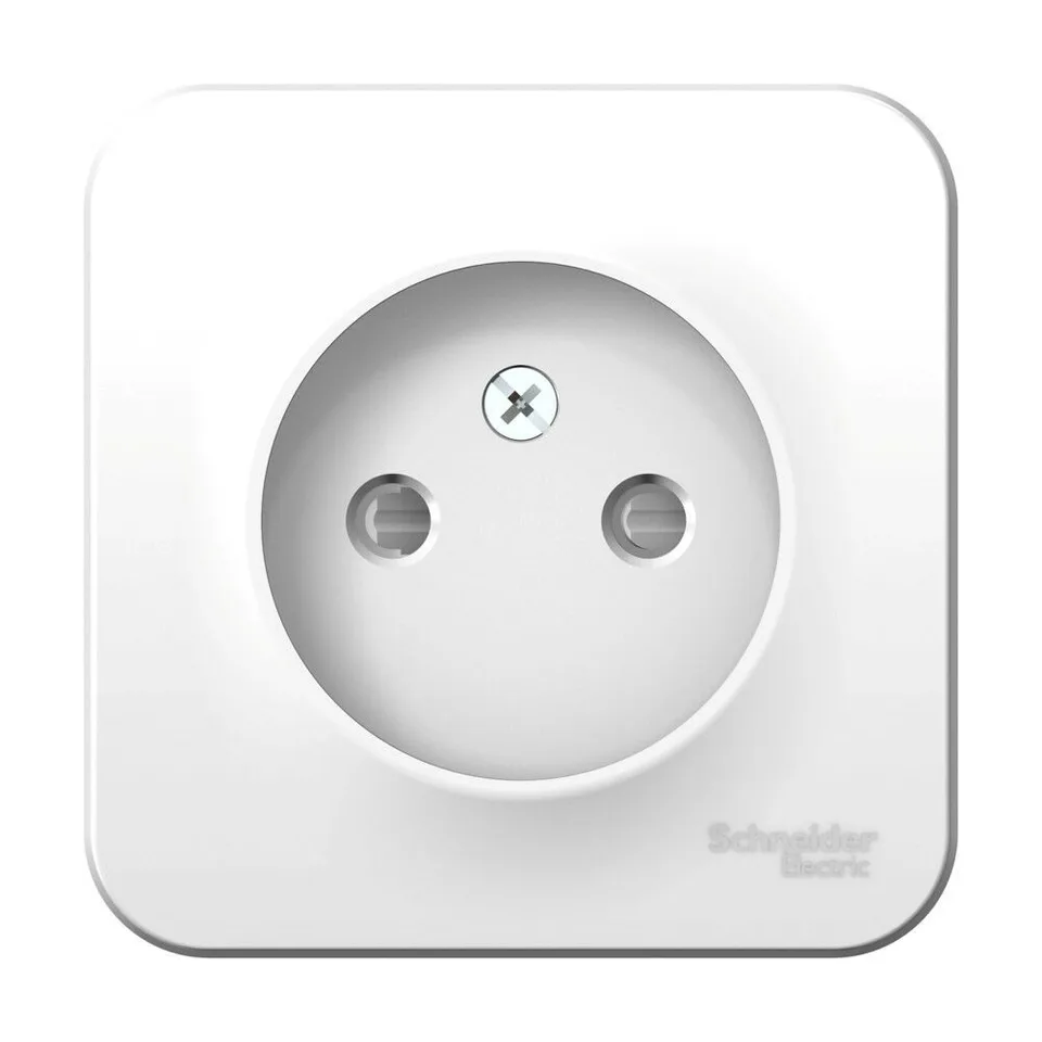 Розетка Systeme Electric Blanca, открытой установки без заземления со шторками, 16А, 250В, белый