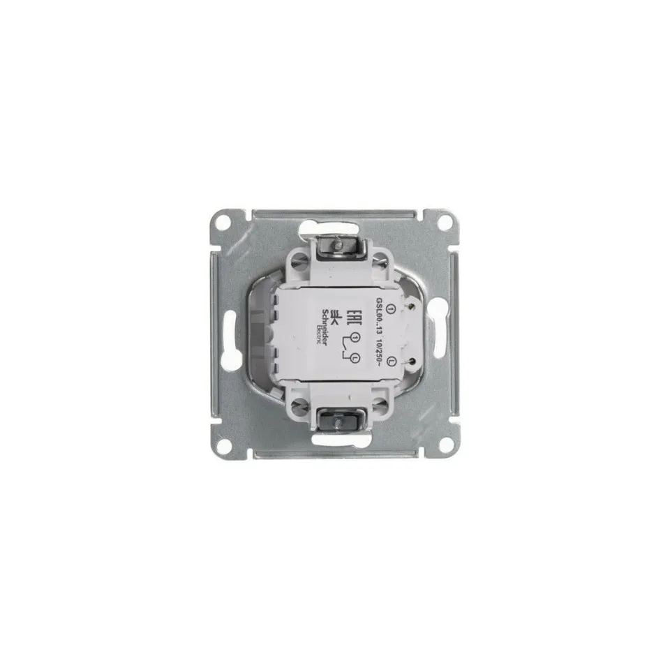 Выключатель Systeme Electric Glossa, 1-клавишный с подсветкой, схема 1а, 10АХ, механизм, белый