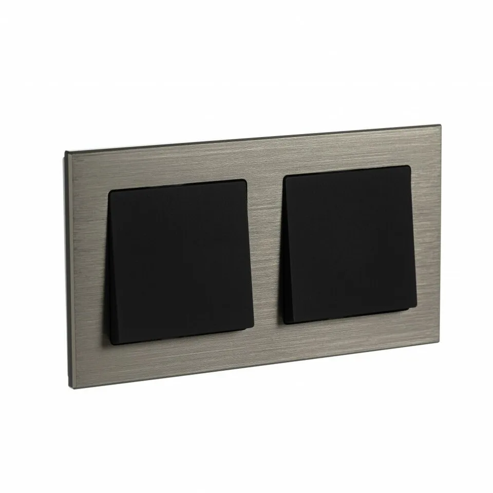 Рамка Systeme Electric AtlasDesign, 2-постовая, металл латунь