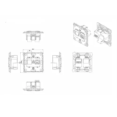 Механизм розетки RJ45 (одиночная) cat.6/ClassE-8, серия DA