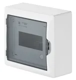 Щит навесной 1x8M, N/PE 2x 2x16+5x10mm2, дымчатая пласт. дверь, белый RAL9003, 198x228x96mm, IP40