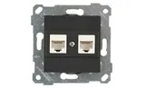 Rita - Розетка 2хRJ-45 кат. 5e UTP, черный мат