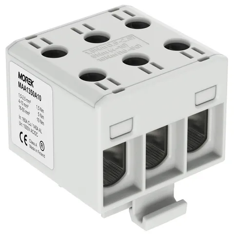 Клеммный моноблок Morek OTL50-3x серый, 3P, 3xAl/Cu 1,5_50mm², 160(CU)/145(AL)A, 1000V, винтовые зажимы