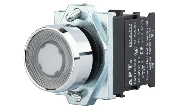Кнопка плоская PB1S, белая, без фиксации, с подсветкой без LED, 1NO, 6A 230VAC/24VDC, 22mm, IP65