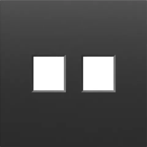 Накладка 2-я для розеток RJ45, TV, SAT, черный графит, серия S08