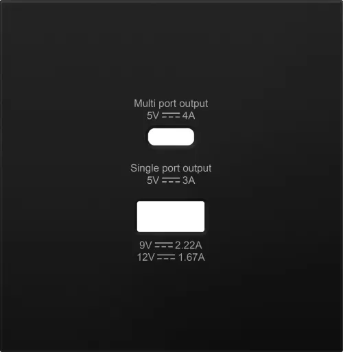 Накладка для розеток USB A+C, матовый карбон, серия R98