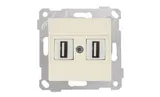 Rita - Розетка 2xUSB Type A, для передачи данных, сл.кость