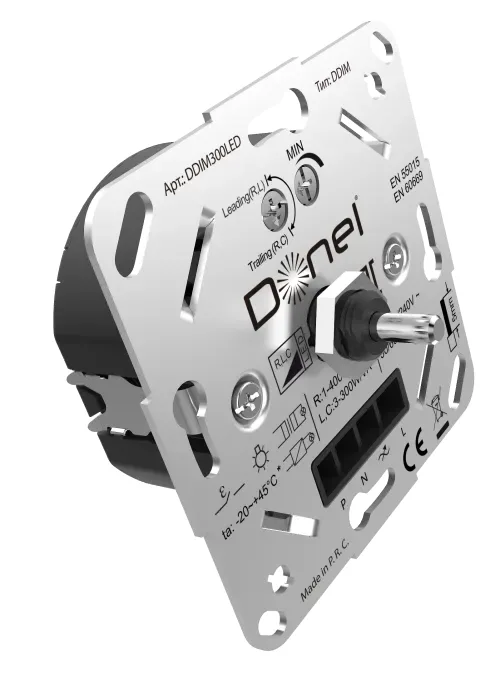 Светорегулятор Triac поворотный, LED, 300 Вт., с доп. входом, серия DDIM
