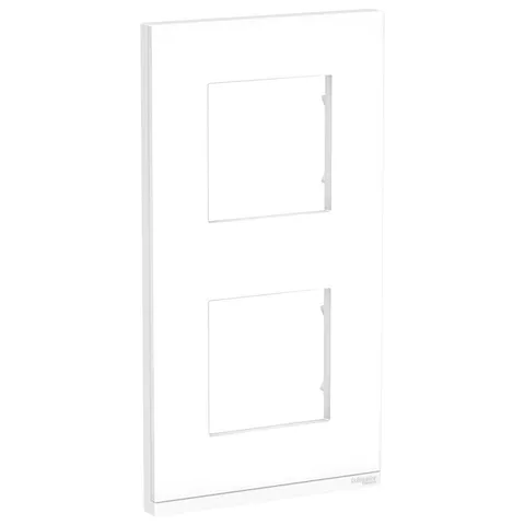 Рамка Schneider Electric Unica, PURE 2-постовая, вертикальная, матовое стекло/белый