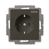 Basic 55 - Розетка 2P+E нем. стд.с маркировкой DATA (шато-черный)