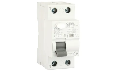 УЗО GYL9-2P-40A-100mA, 2P, 40A, 6 kA, 100mA, тип AC, 2M