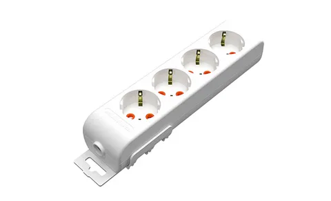 Ri-tech - Колодка розеточная 4x2P+E, со шторками, белый