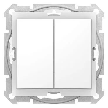 Выключатель Schneider Electric Sedna, перек-ль 2-х клав. IP44 белый