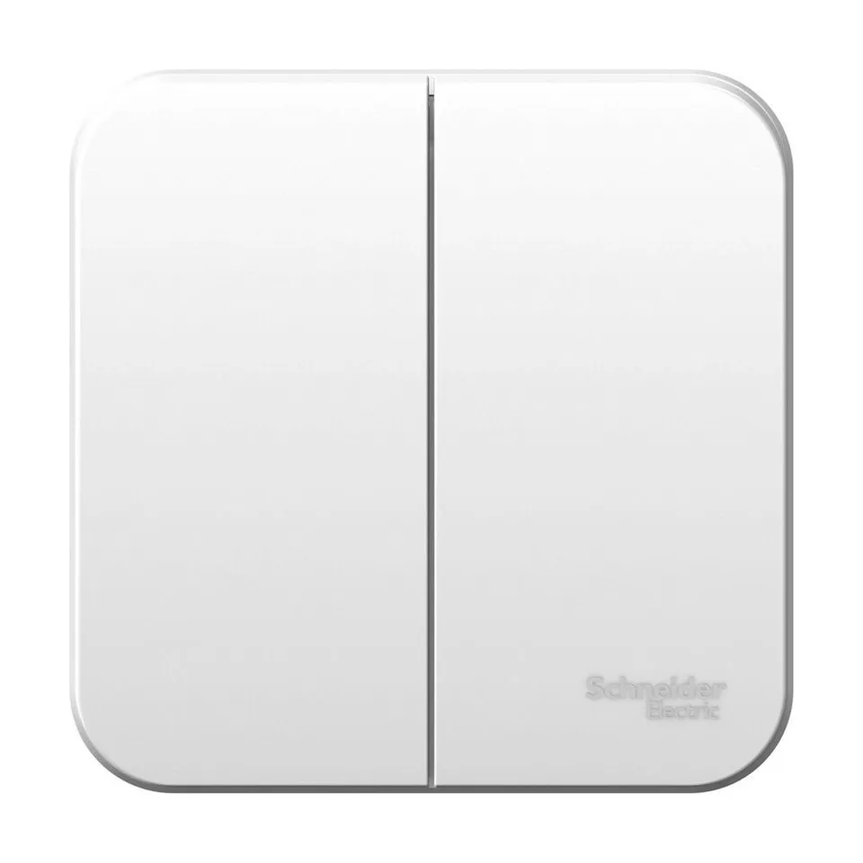 Выключатель Systeme Electric Blanca, открытой установки 2-клавишный (cх.5) изол. пл., 10А, 250B, белый