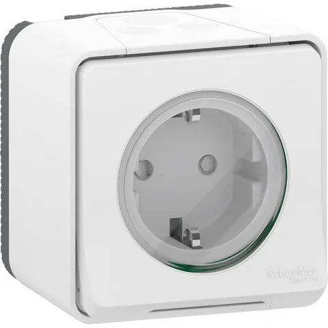 Клемма Schneider Electric Mureva, S, розетка с з/к. и шт., открытой установки, винтовые, белый, IP55