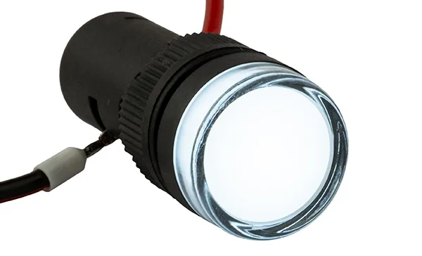 Индикатор светодиодный моноблочный AD16-16C, белый, LED 220VAC/DC, 16mm, IP50