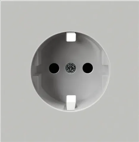 Накладка плоская для розетки Schuko с заземлением, со шторками 16A 250 В~, матовый серый, серия R98