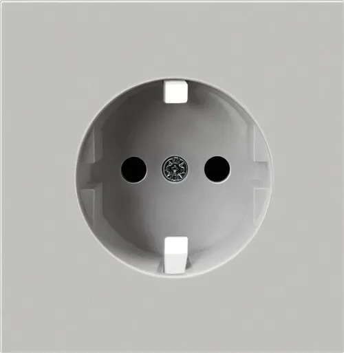Накладка плоская для розетки Schuko с заземлением, со шторками 16A 250 В~, матовый серый, серия R98