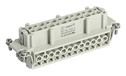 Вставка контактная, размер H24B, тип гнездо, 24P+PE (25-48), 16A, 500V, винтовой зажим