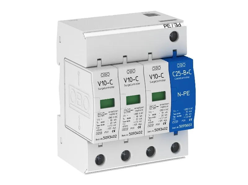 Разрядник V10-C+D 3+NPE-280, 4P, 20кА класс С+D