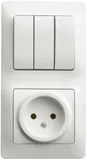 Блок Systeme Electric Glossa, : розетка + 3кл. выкл. бел
